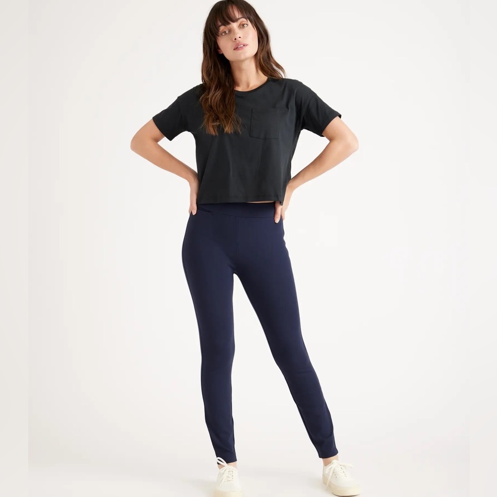 quince ultra stretch ponte skinny pants short
